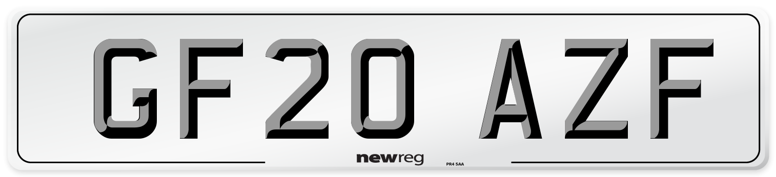 GF20 AZF Number Plate from New Reg